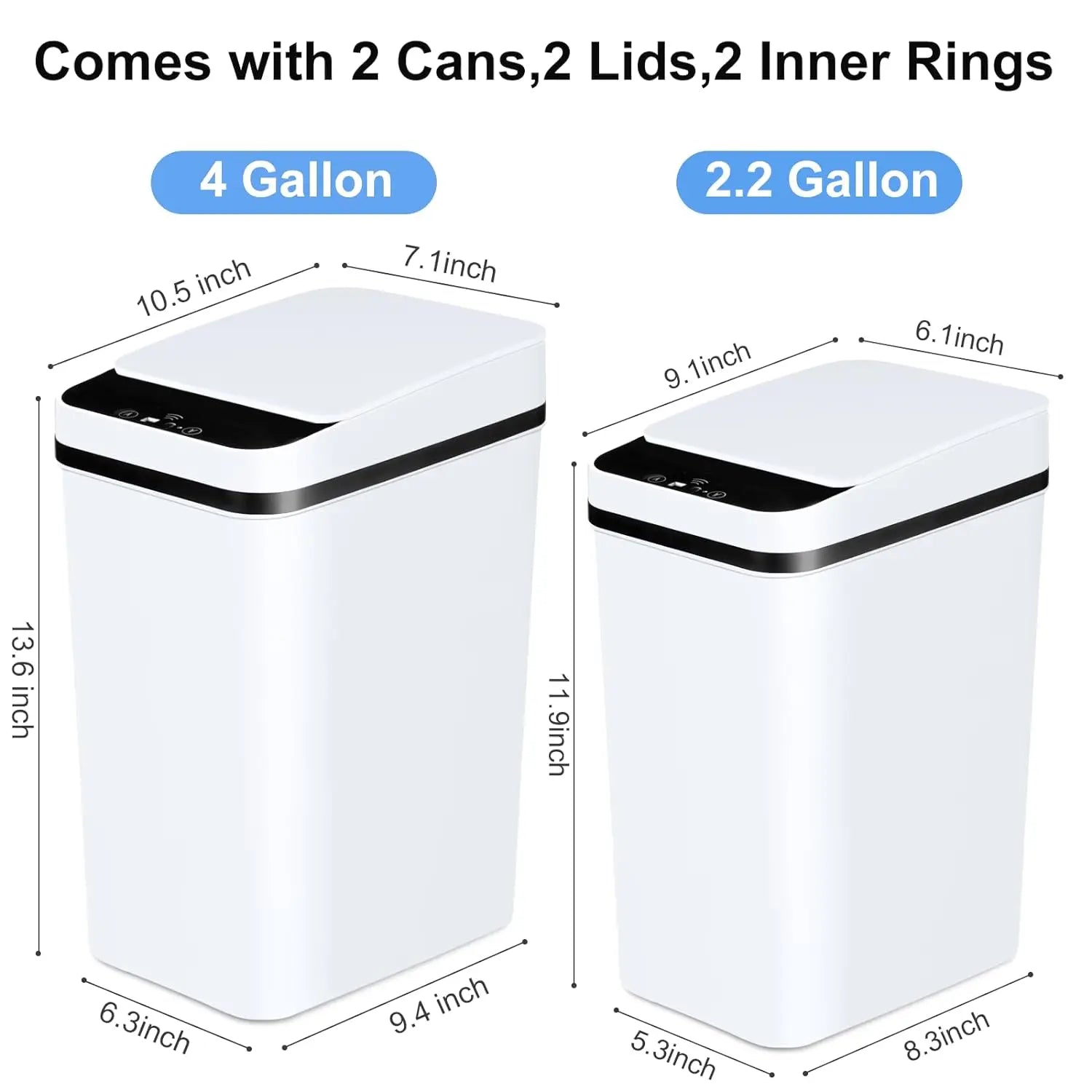 NestClean™ Automatic Touchless Trash Can (2-Pack: 12L & 18L)