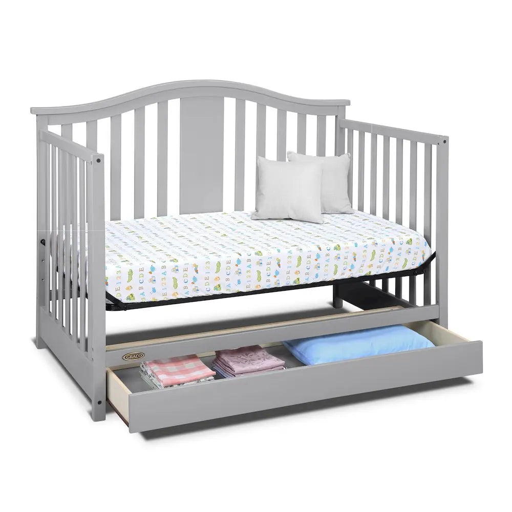NestGrow™ 4-in-1 Convertible Crib with Drawer (Pebble Gray)