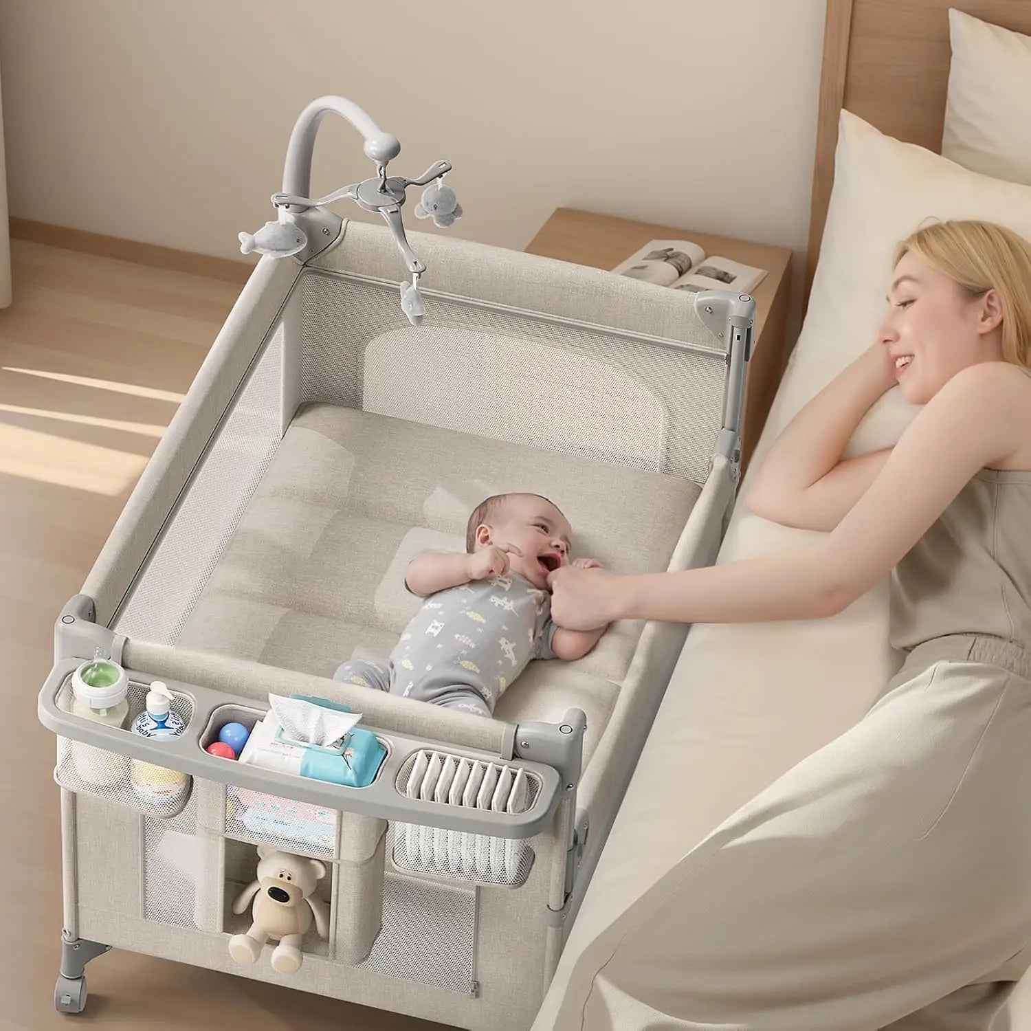 NestNest™ 4-in-1 Portable Baby Crib (Bassinet, Playpen & Sleeper)