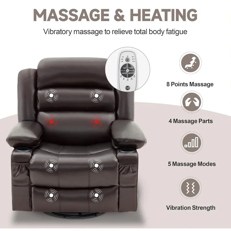 NestRelax™ Nursery Recliner with Heat & Massage (360° Swivel)