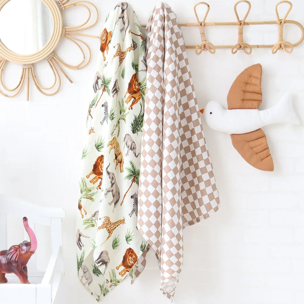 NestBamboo™ Muslin Swaddle Blanket (120x120cm, Super Soft)