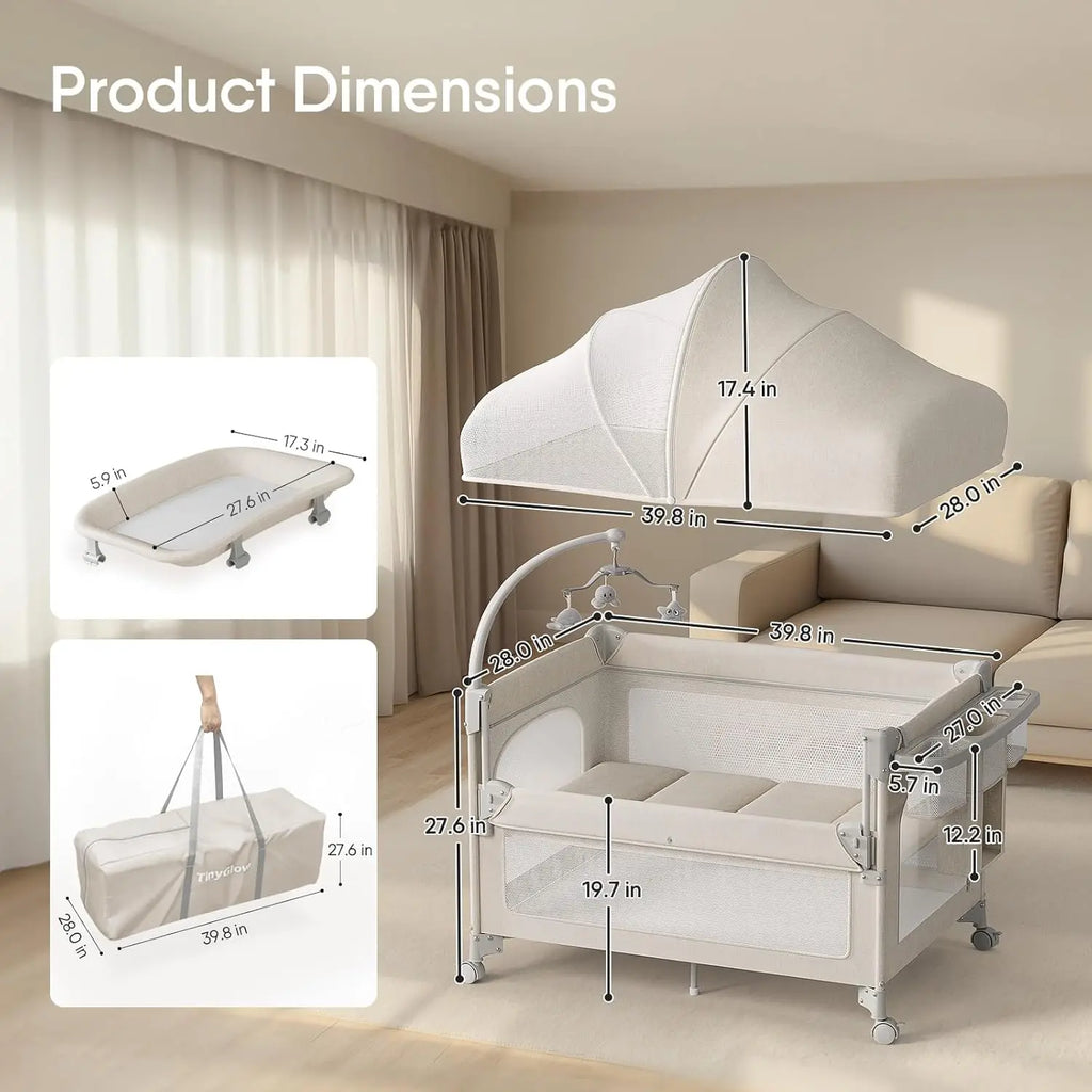 NestNest™ 4-in-1 Portable Baby Crib (Bassinet, Playpen & Sleeper)