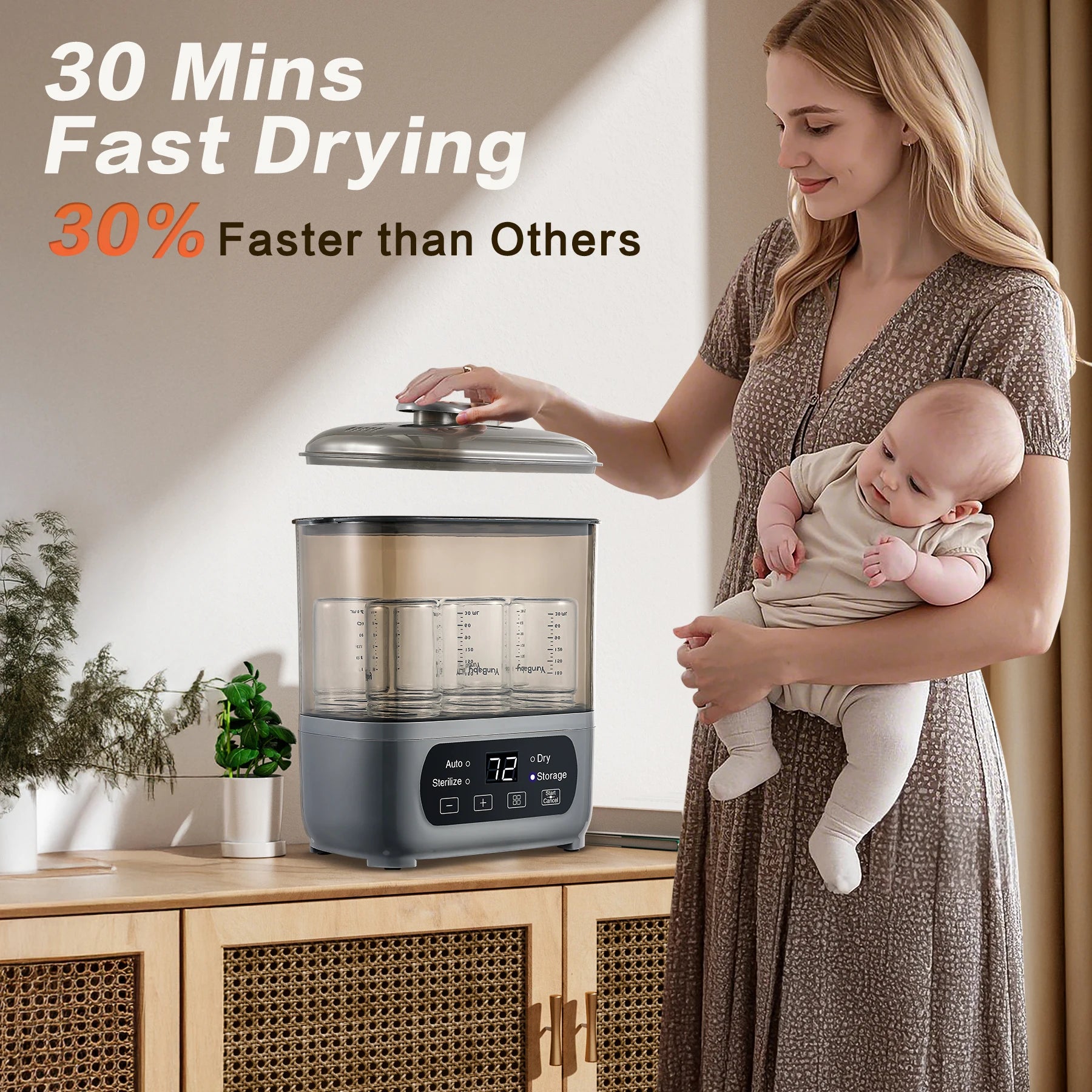 NestPure™ 4-in-1 Bottle Sterilizer & Dryer (72H Storage)