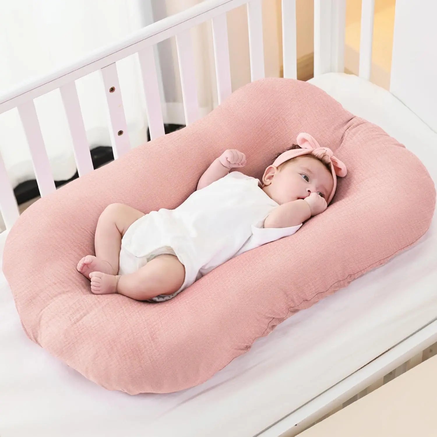NestCover™ Muslin Baby Lounger Cover (Machine-Washable)