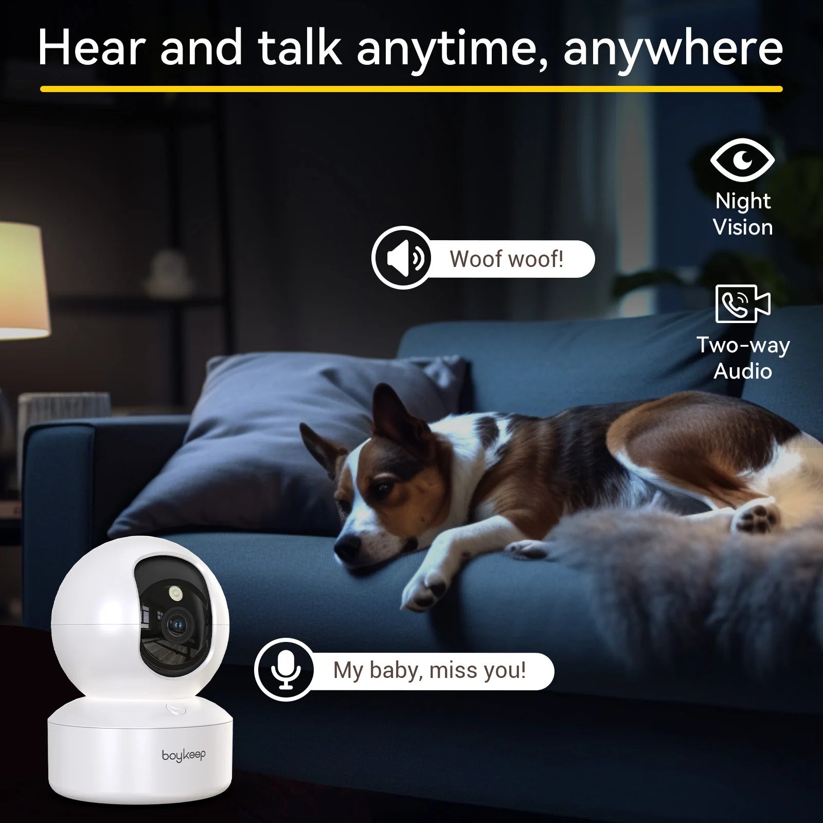 NestWatch™ 2K Smart Baby Monitor Camera (360° Pan & Tilt)