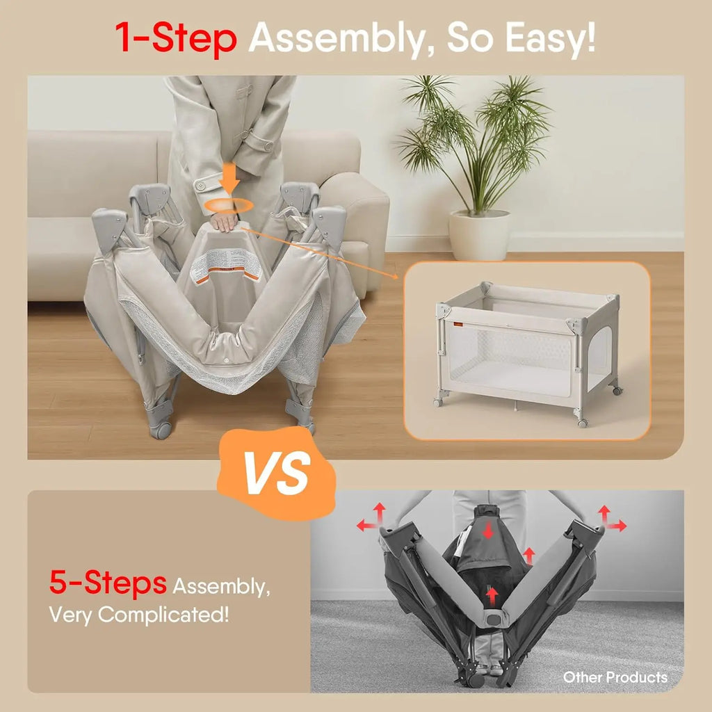 NestNest™ 4-in-1 Portable Baby Crib (Bassinet, Playpen & Sleeper)