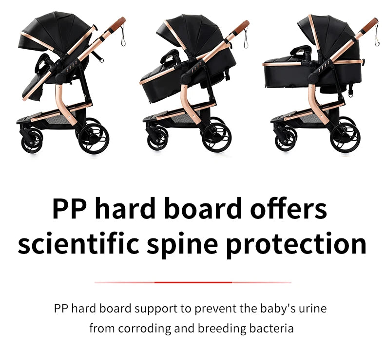 NestLuxe™ 2-in-1 Leather Stroller (Luxury Travel System)