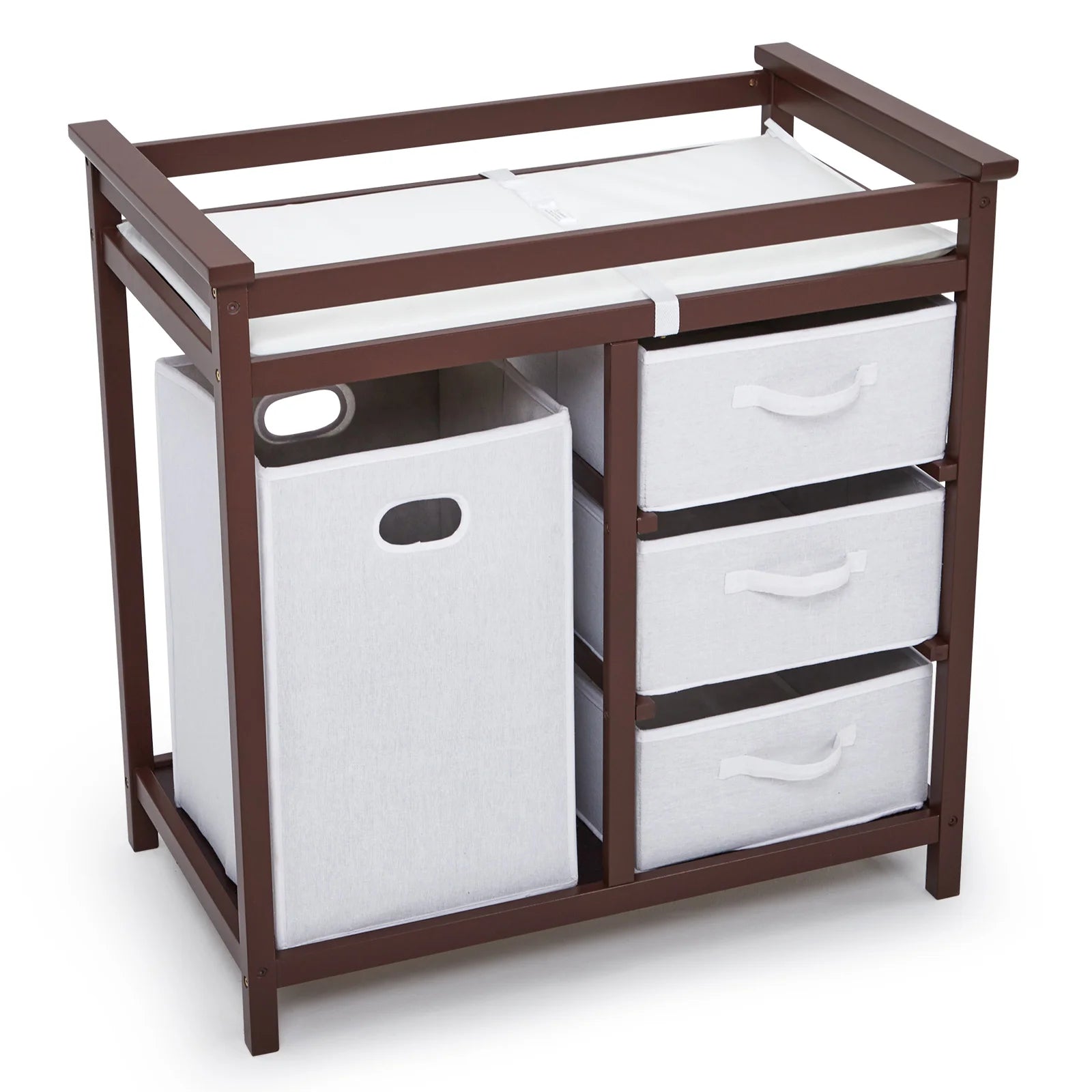 NestStation™ Wooden Changing Table Dresser (with Laundry Hamper)