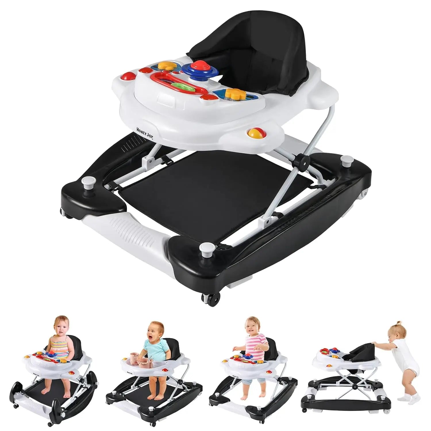 NestStride™ 6-in-1 Foldable Baby Walker & Bouncer Combo