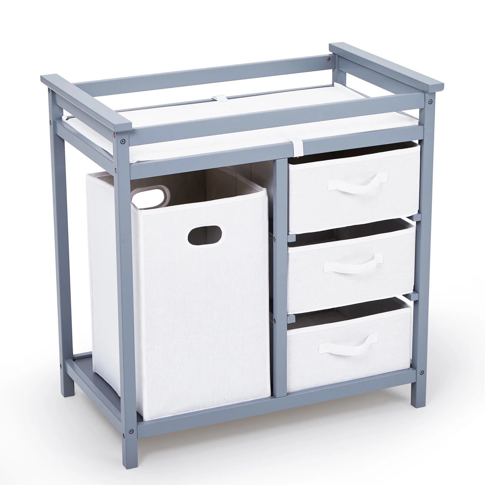 NestStation™ Wooden Changing Table Dresser (with Laundry Hamper)