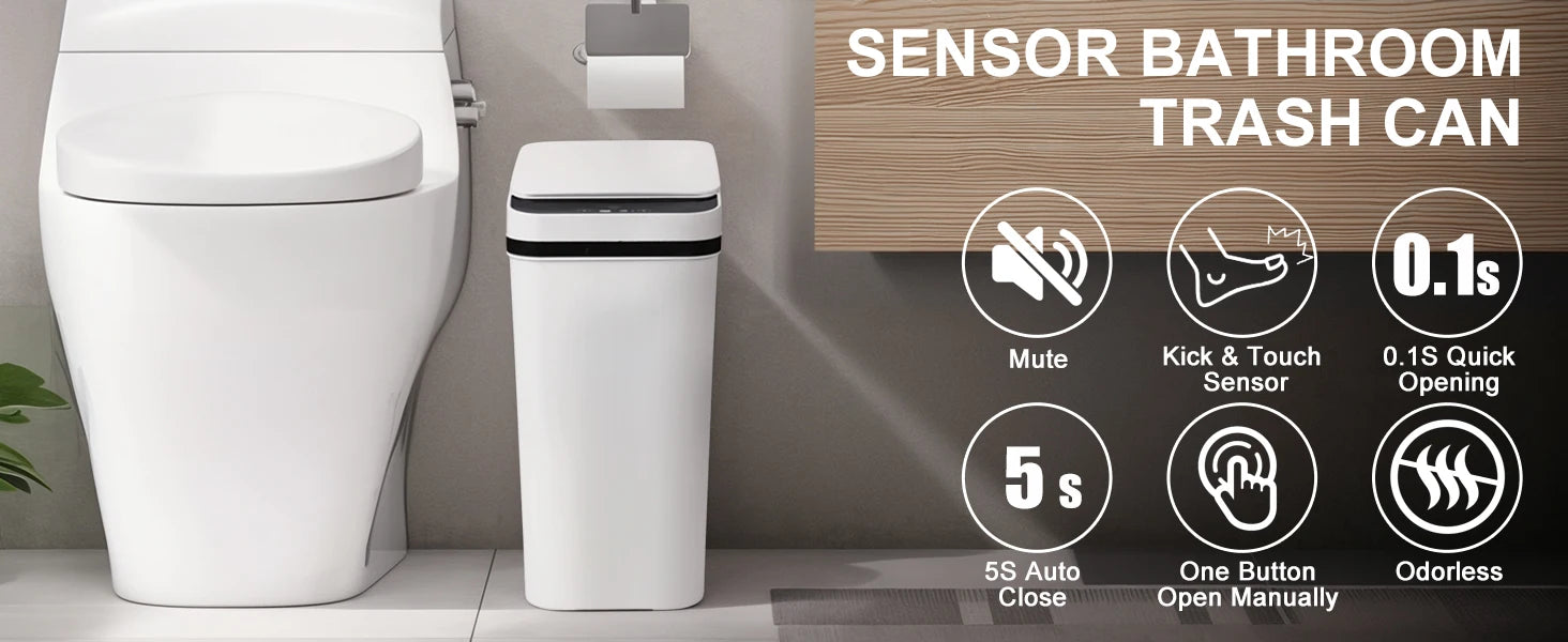 NestClean™ Automatic Touchless Trash Can (2-Pack: 12L & 18L)