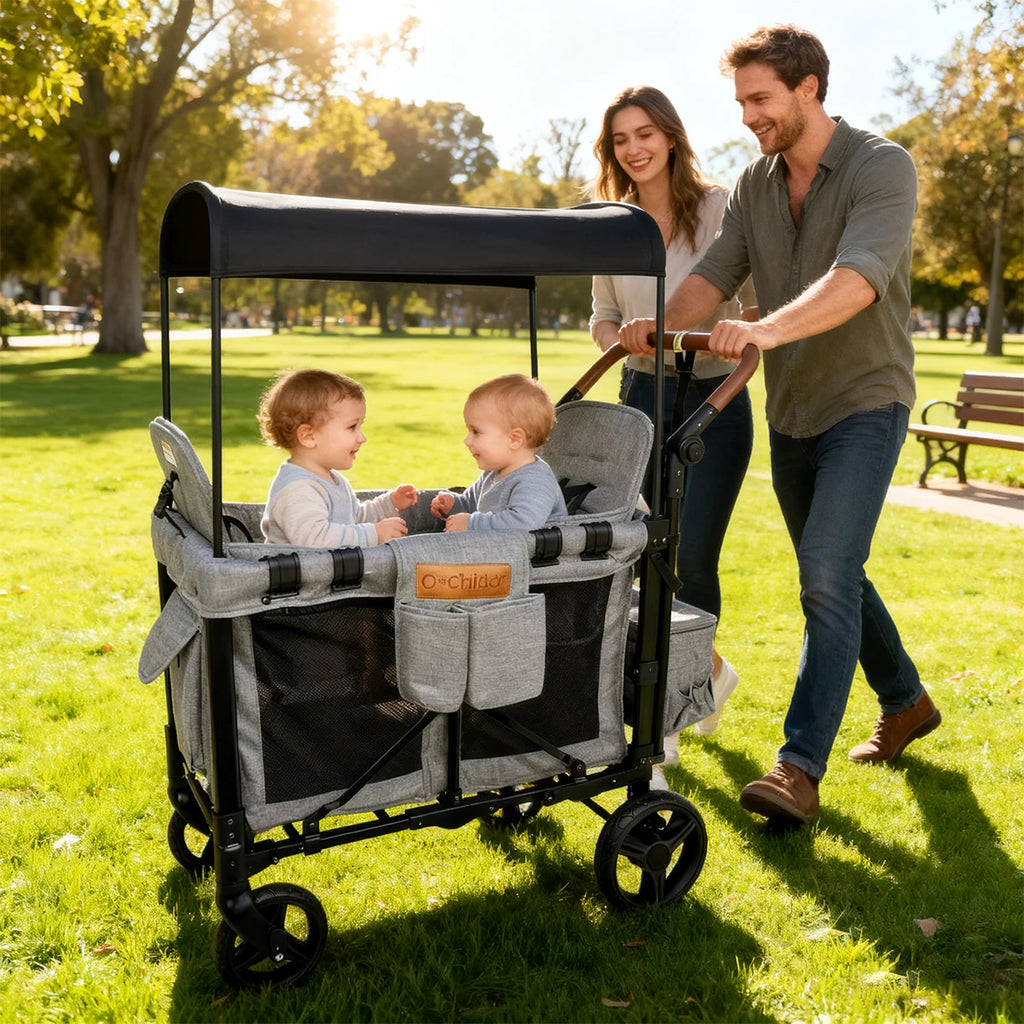 NestRide™ Twin Stroller (Foldable Double Seat)