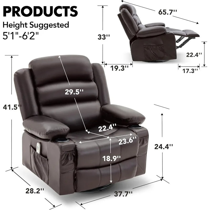 NestRelax™ Nursery Recliner with Heat & Massage (360° Swivel)