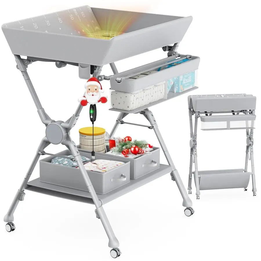 NestChange™ Portable Changing Table with Heating (Foldable & Wheels)