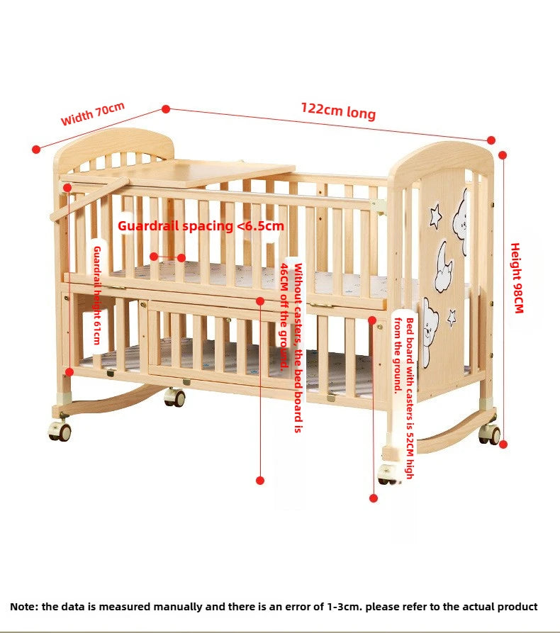 NestRock™ Solid Wood Baby Rocking Bed (with Wheels & Mosquito Net)