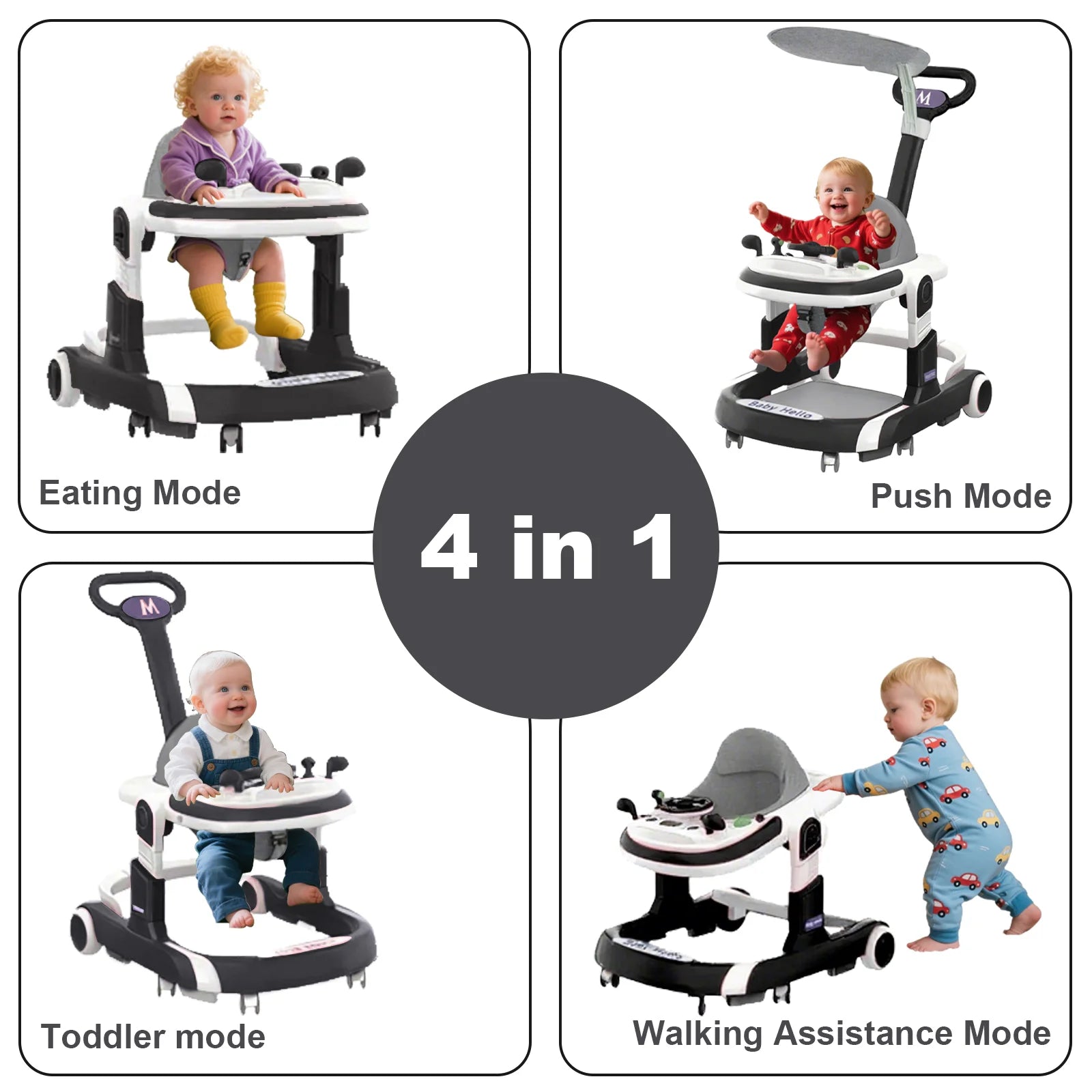 NestWalk™ Multifunctional Baby Walker (with Sunshade & Music)