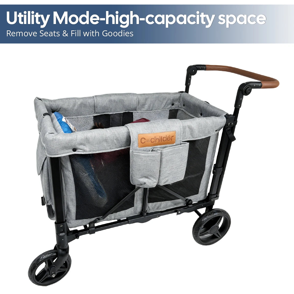 NestRide™ Twin Stroller (Foldable Double Seat)