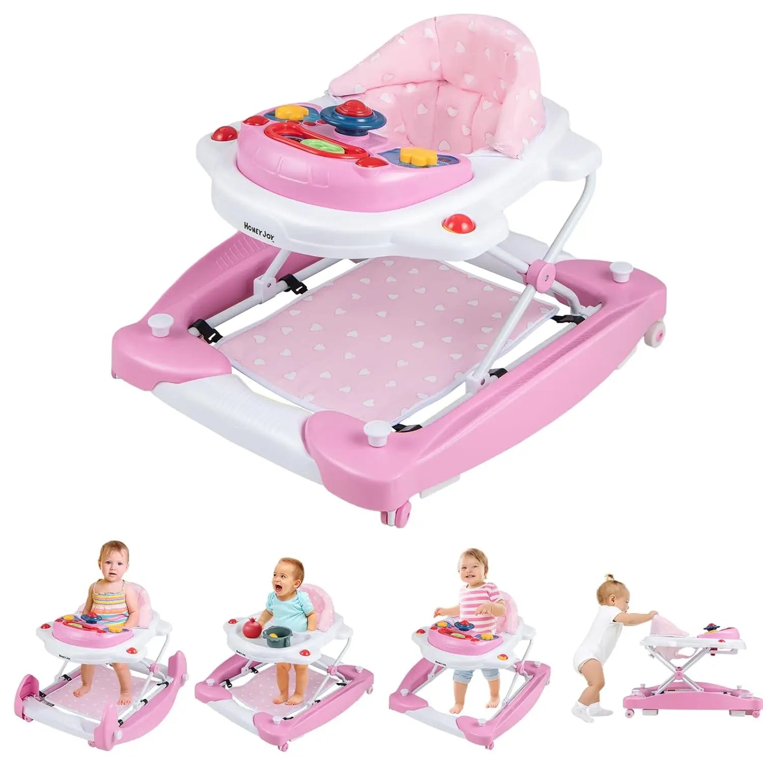 NestStride™ 6-in-1 Foldable Baby Walker & Bouncer Combo