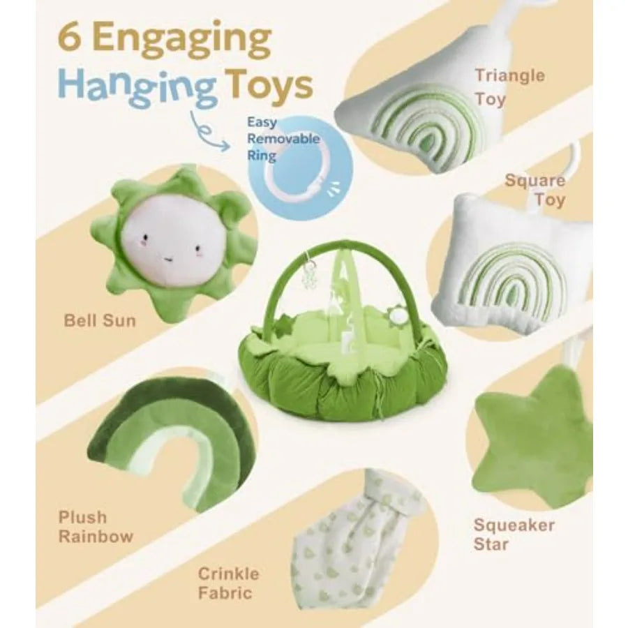 NestPlay™ 5-in-1 Plush Play Gym & Tummy Time Mat