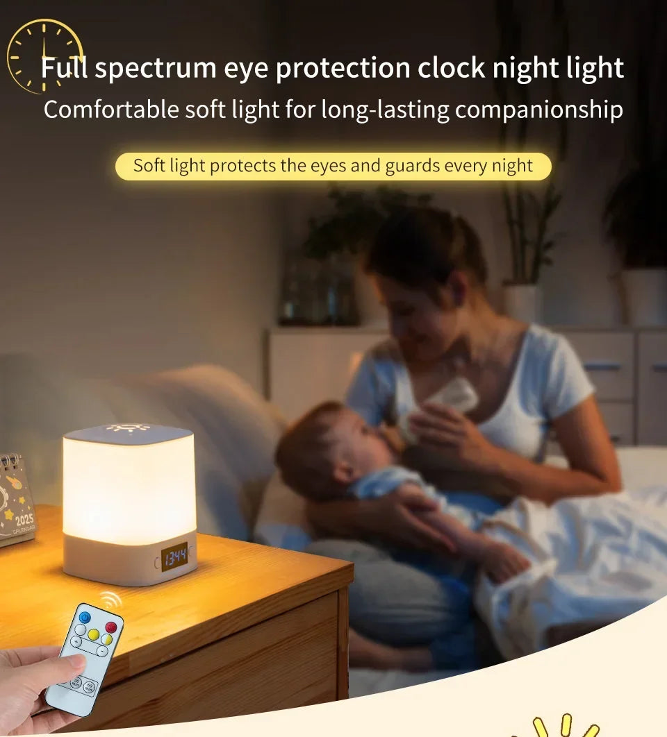 NestTime™ Rechargeable Night Light with Clock & Adjustable Brightness