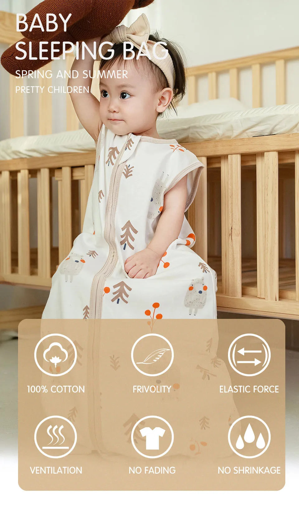 NestSack™ Anti-Kick Sleepsack (3-18 Months, 100% Cotton)