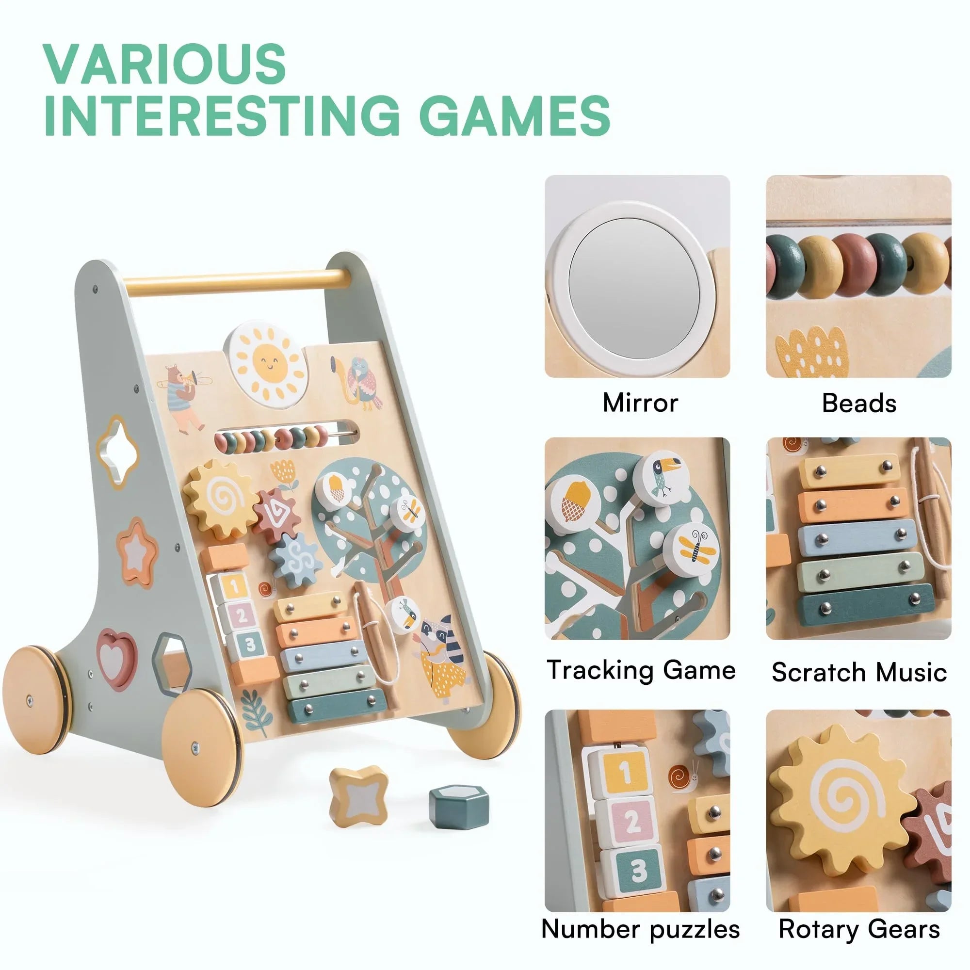 NestStep™ Wooden Baby Walker (Montessori Activity Center)