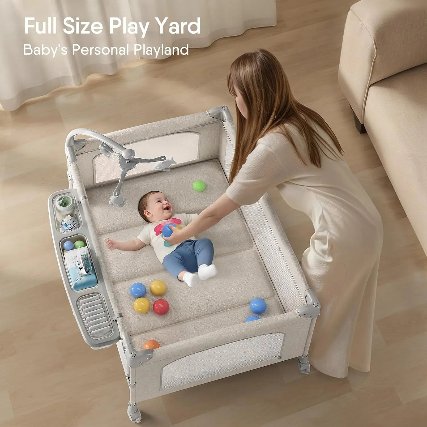 NestNest™ 4-in-1 Portable Baby Crib (Bassinet, Playpen & Sleeper)