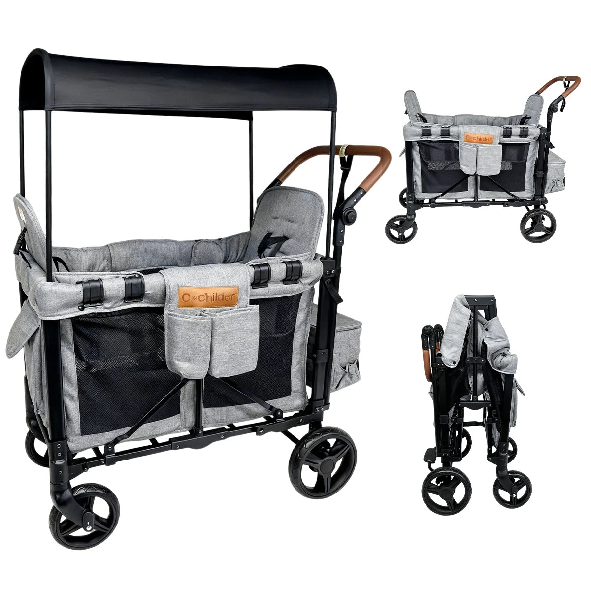 NestRide™ Twin Stroller (Foldable Double Seat)