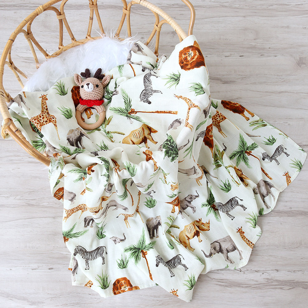 NestBamboo™ Muslin Swaddle Blanket (120x120cm, Super Soft)