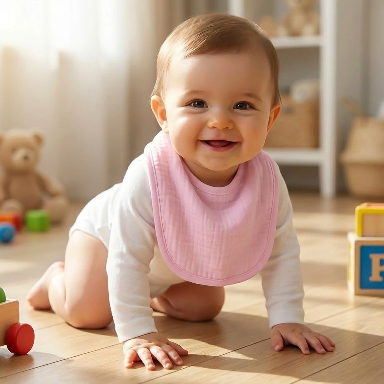 NestDrool™ 4-Layer Baby Bibs (Ultra Soft & Absorbent, Set of 10)