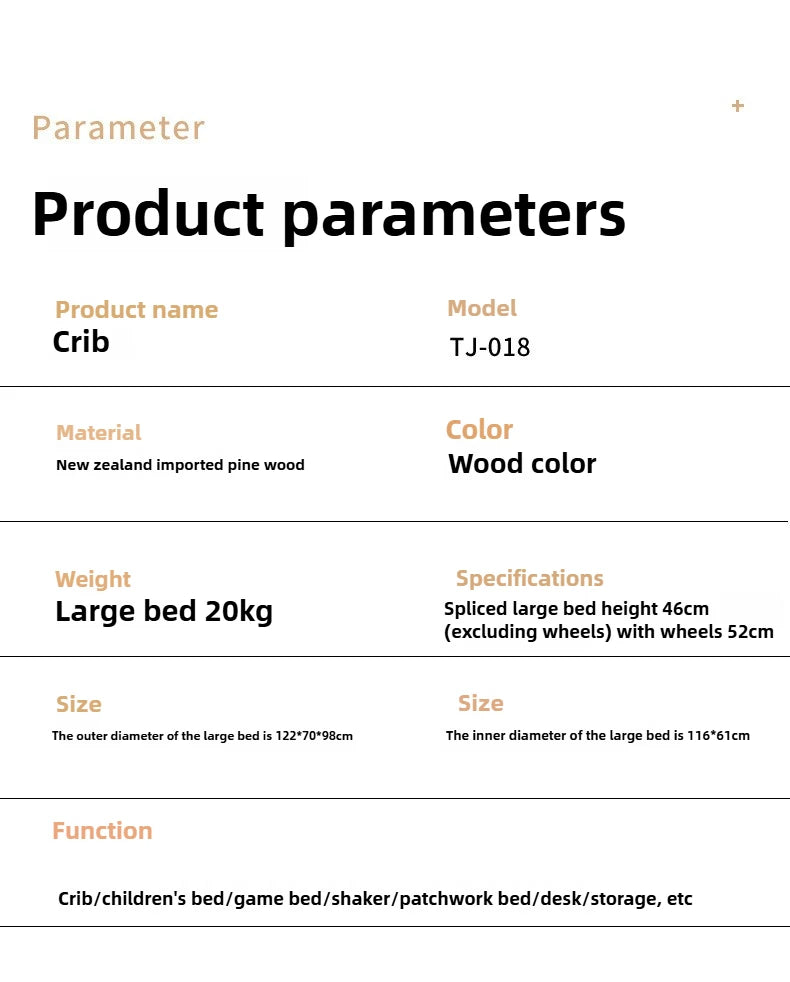 NestRock™ Solid Wood Baby Rocking Bed (with Wheels & Mosquito Net)