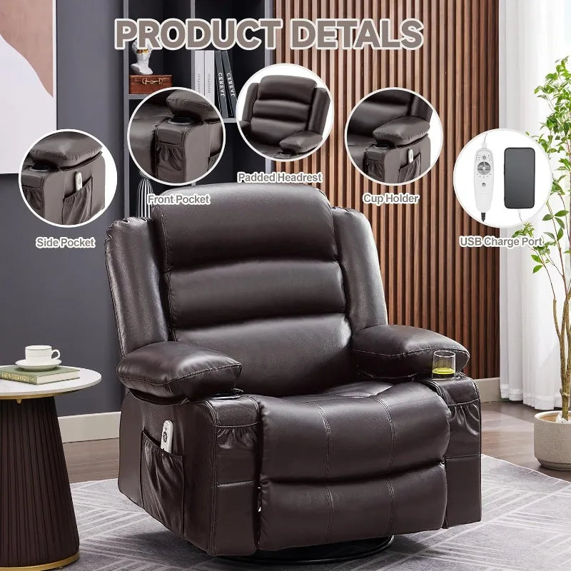NestRelax™ Nursery Recliner with Heat & Massage (360° Swivel)