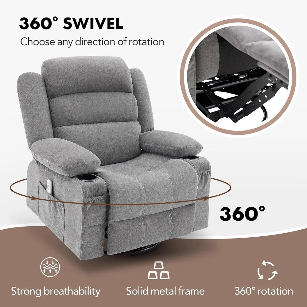 NestComfort™ Swivel Glider Recliner (Heat & Massage, Oversized)