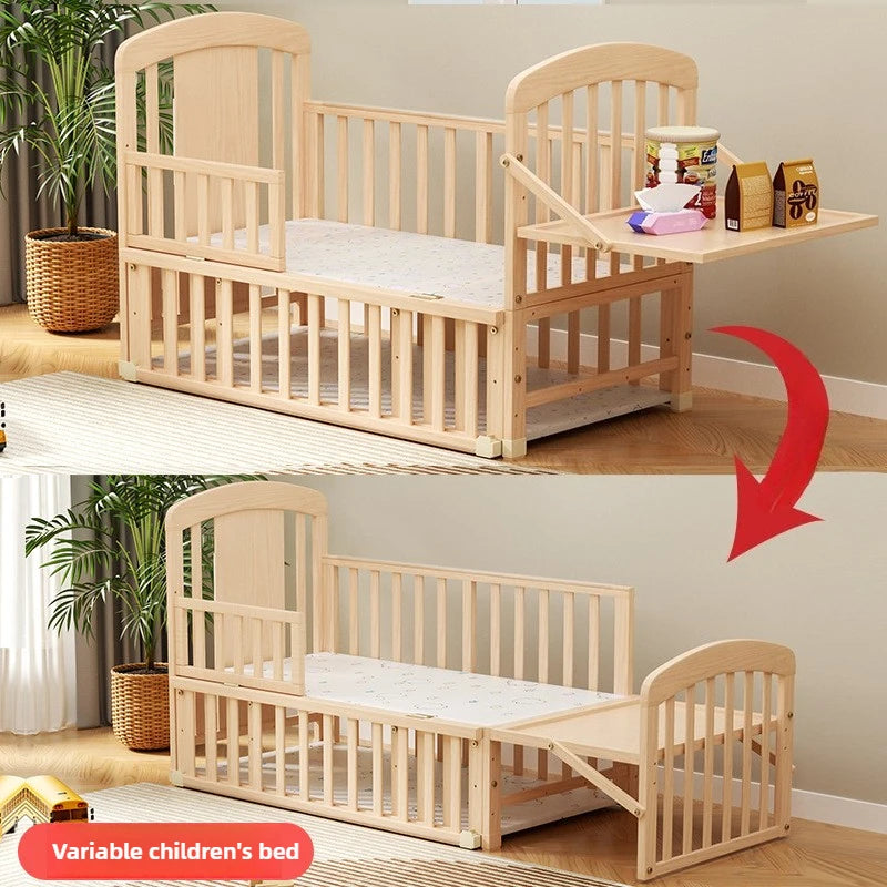 NestRock™ Solid Wood Baby Rocking Bed (with Wheels & Mosquito Net)