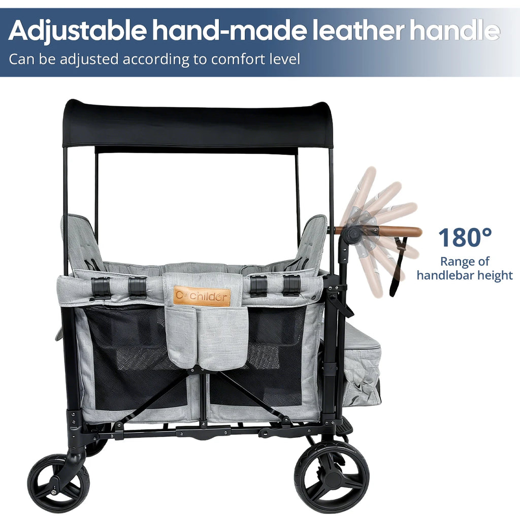 NestRide™ Twin Stroller (Foldable Double Seat)