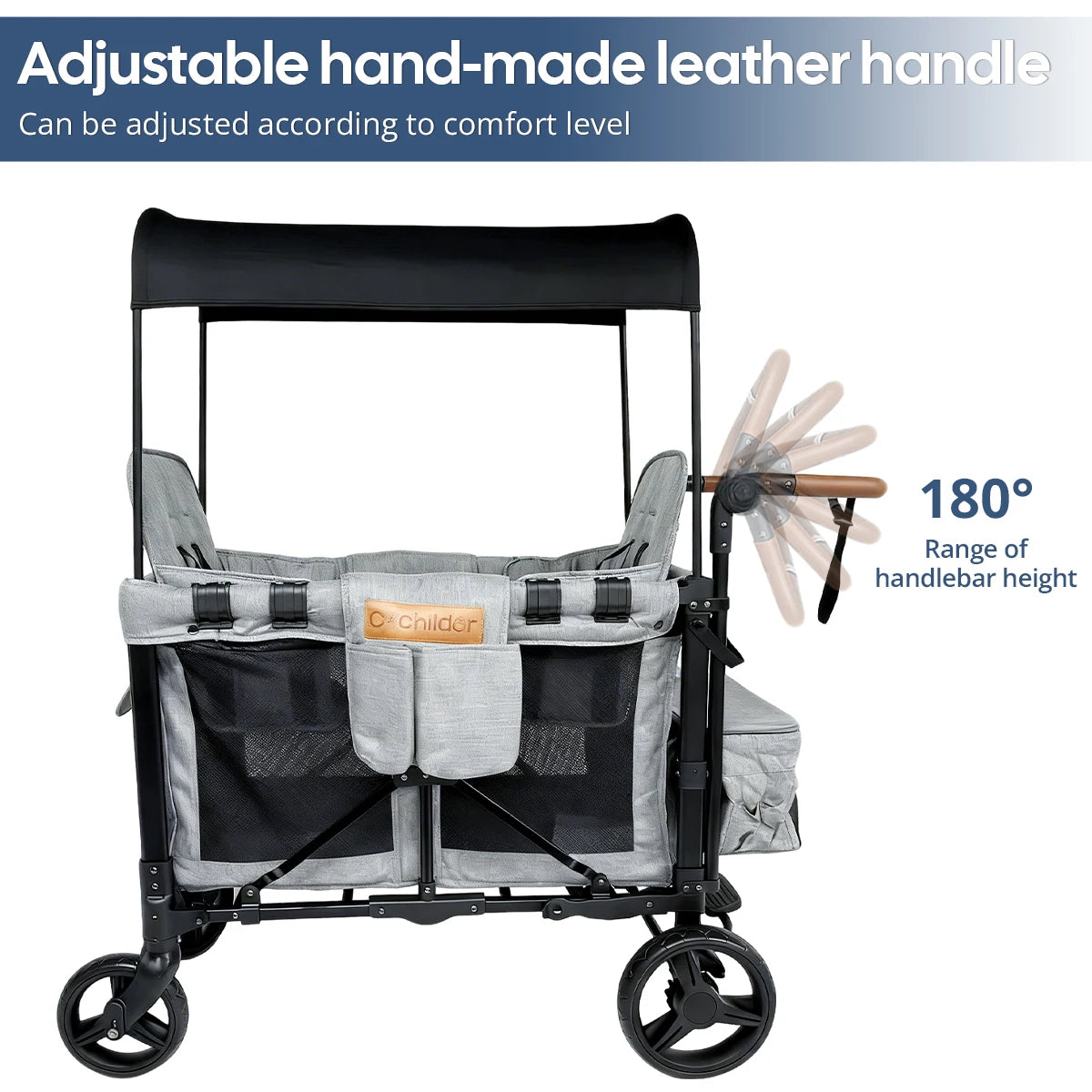 NestRide™ Twin Stroller (Foldable Double Seat)