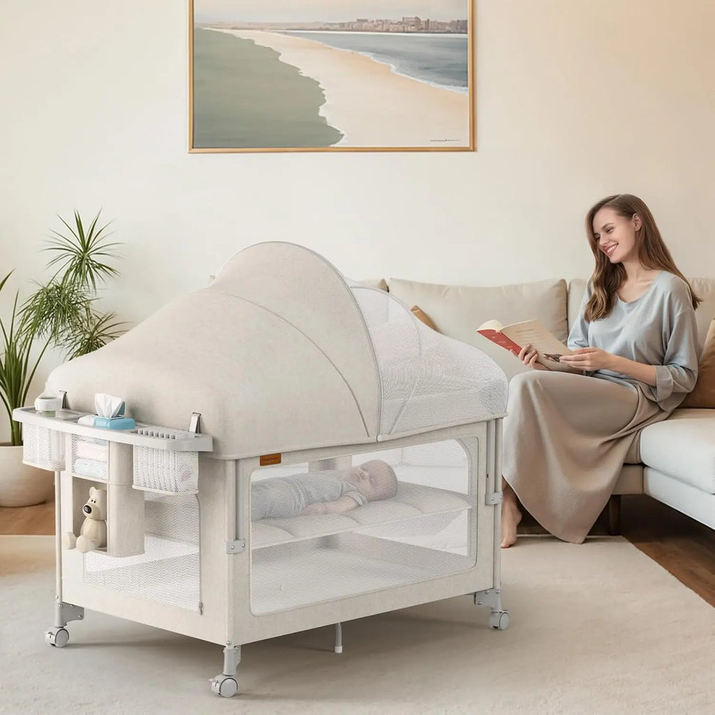 NestNest™ 4-in-1 Portable Baby Crib (Bassinet, Playpen & Sleeper)