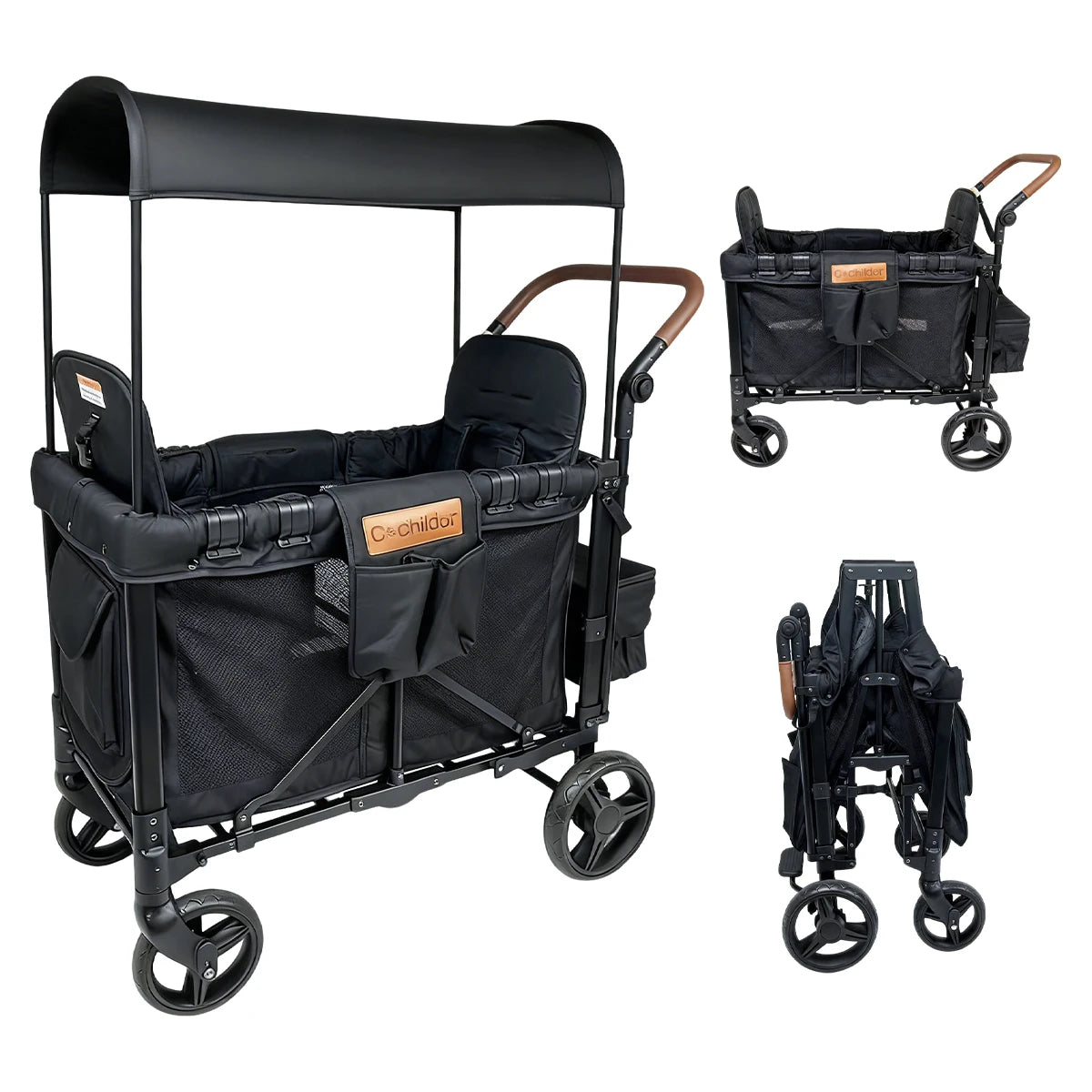 NestRide™ Twin Stroller (Foldable Double Seat)