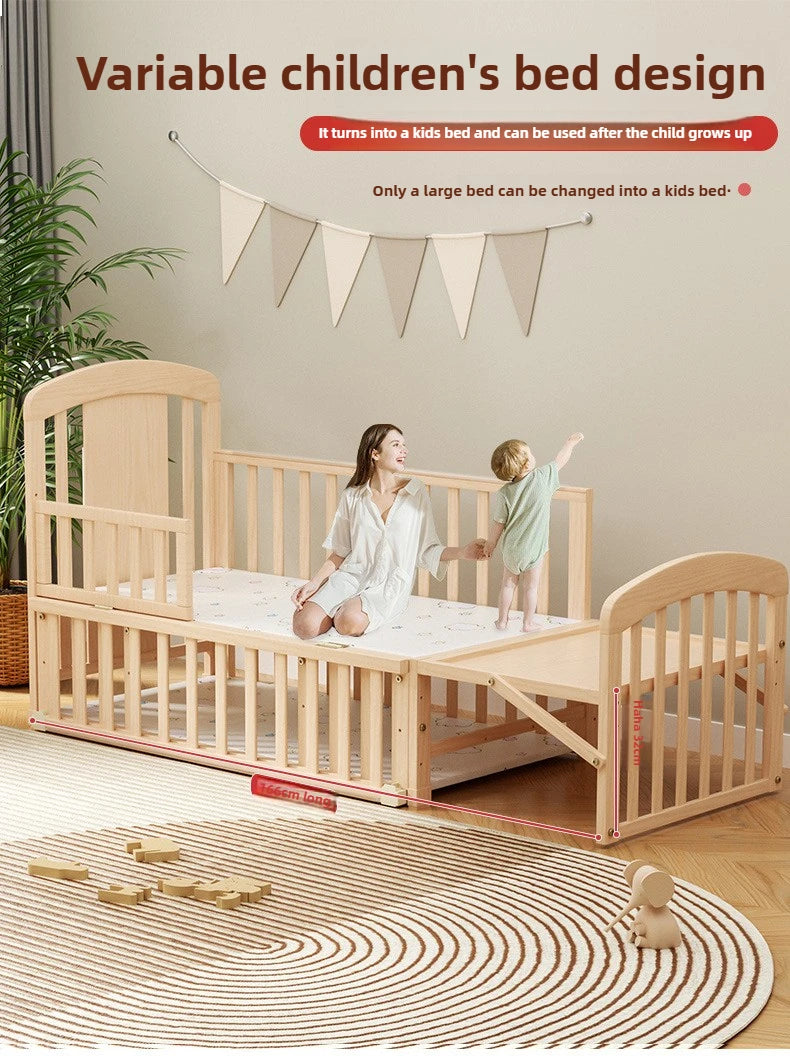 NestRock™ Solid Wood Baby Rocking Bed (with Wheels & Mosquito Net)
