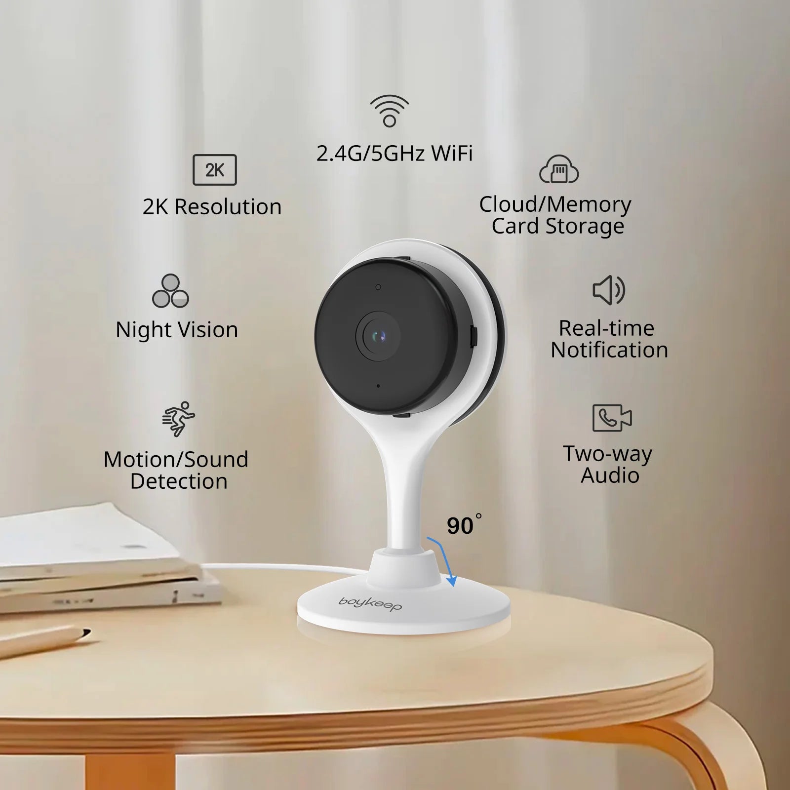 NestWatch™ 2K Baby Monitor Camera (Wi-Fi 2-Way Audio)